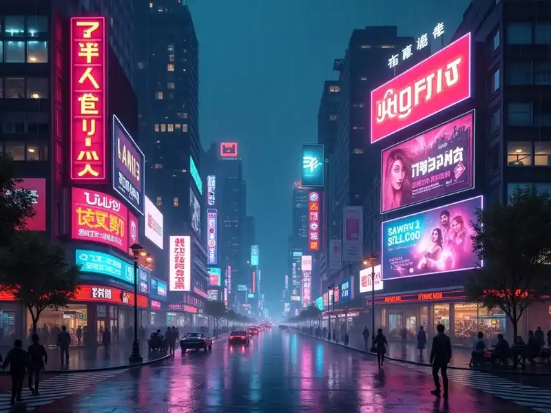 Neon Rush: Cyberpunk pokie artwork at Fastpay Casino